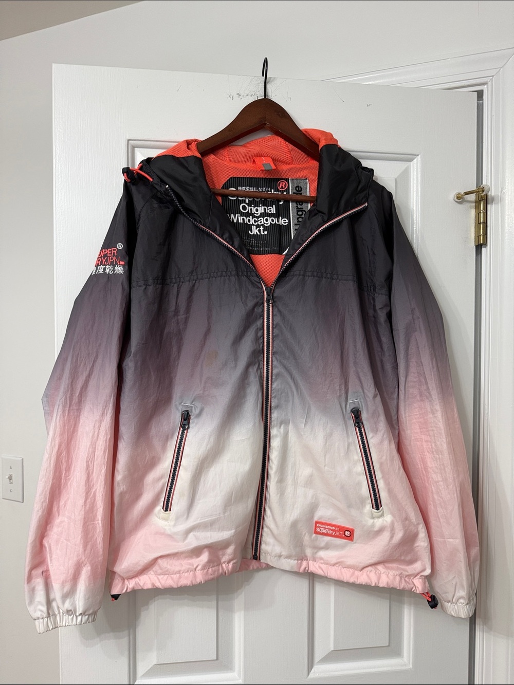 Superdry Ombre Windcheater Jacket in Black, Gray, Pink